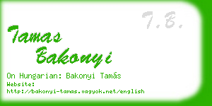 tamas bakonyi business card